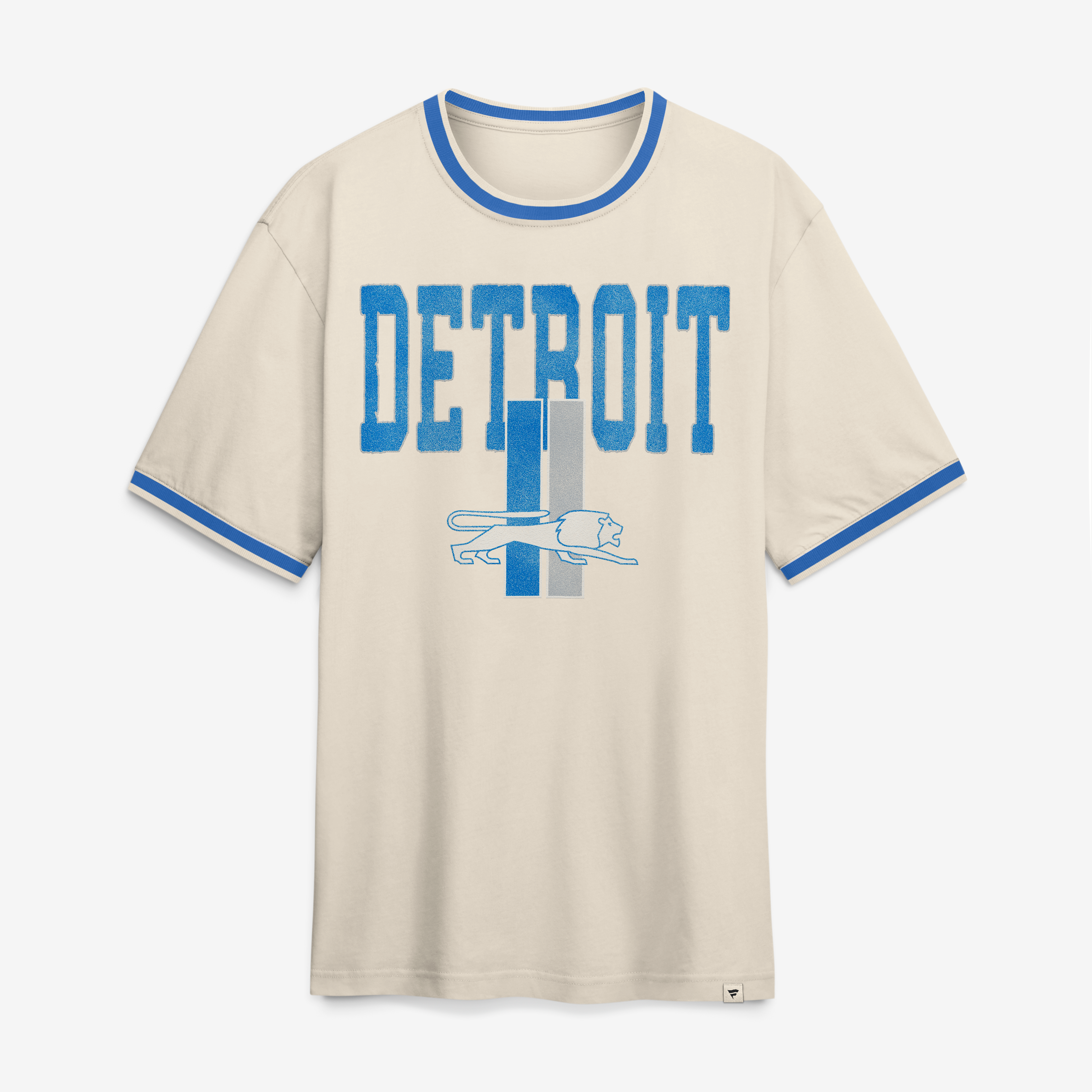 Men's Fanatics Cream Detroit Lions Time Honored Tradition Ringer Fashion Top