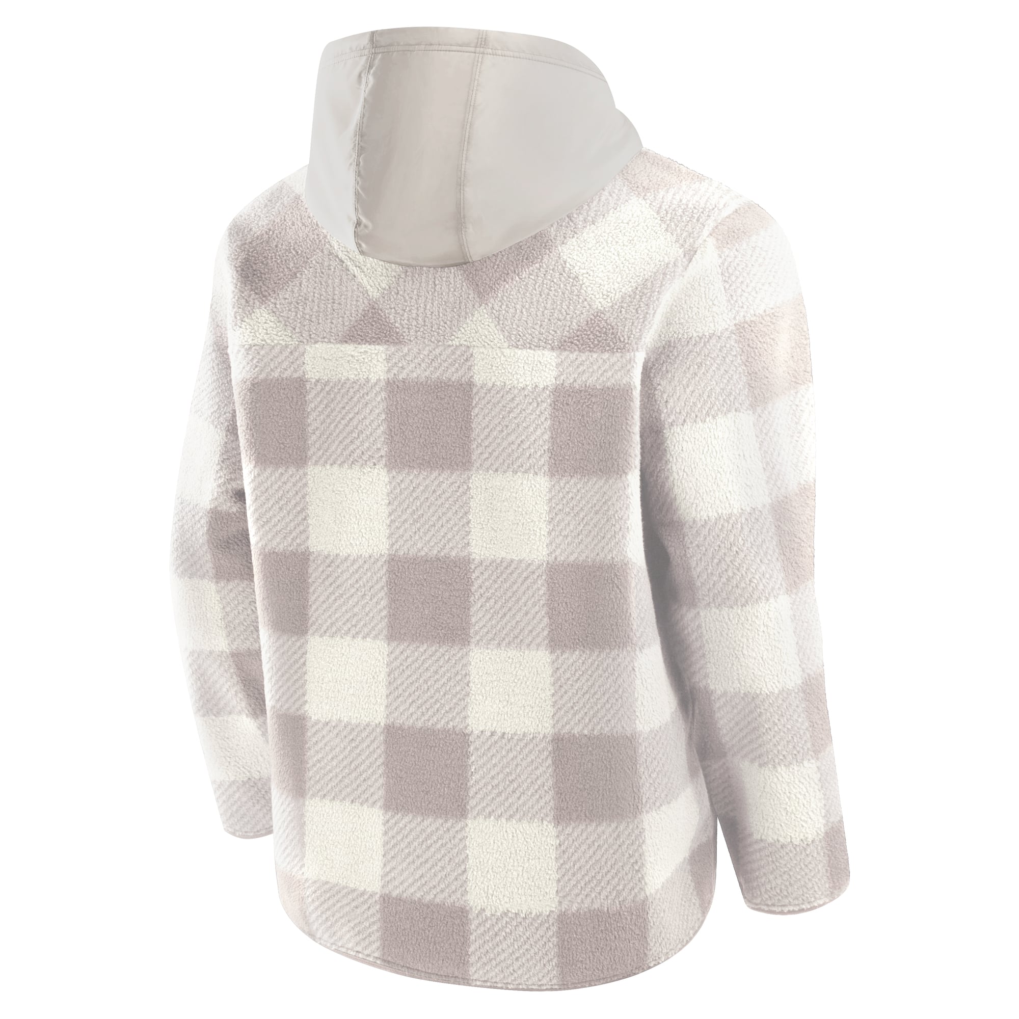 Men's Fanatics Gray Detroit Lions Oversized Elements Plaid Polar Fleece Quarter-Zip Hoodie