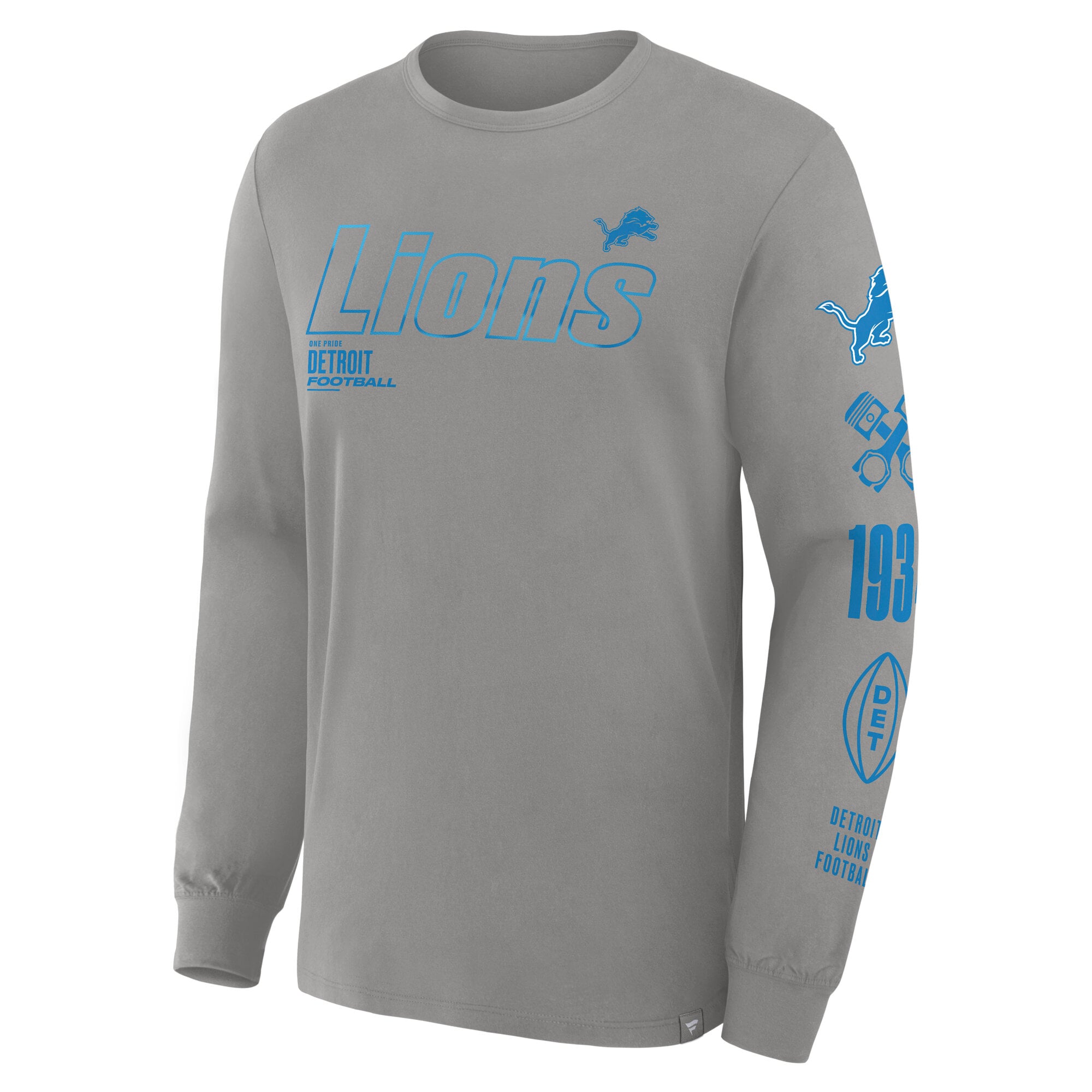 Men's Fanatics Heather Gray Detroit Lions Big & Tall Checkdown Pass T-Shirt