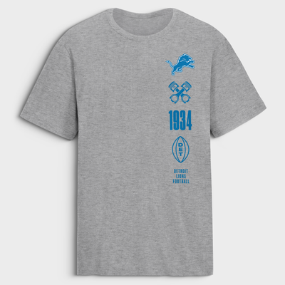 Detroit Lions Fanatics Breaking Tackles Legacy T-Shirt - Heather Gray
