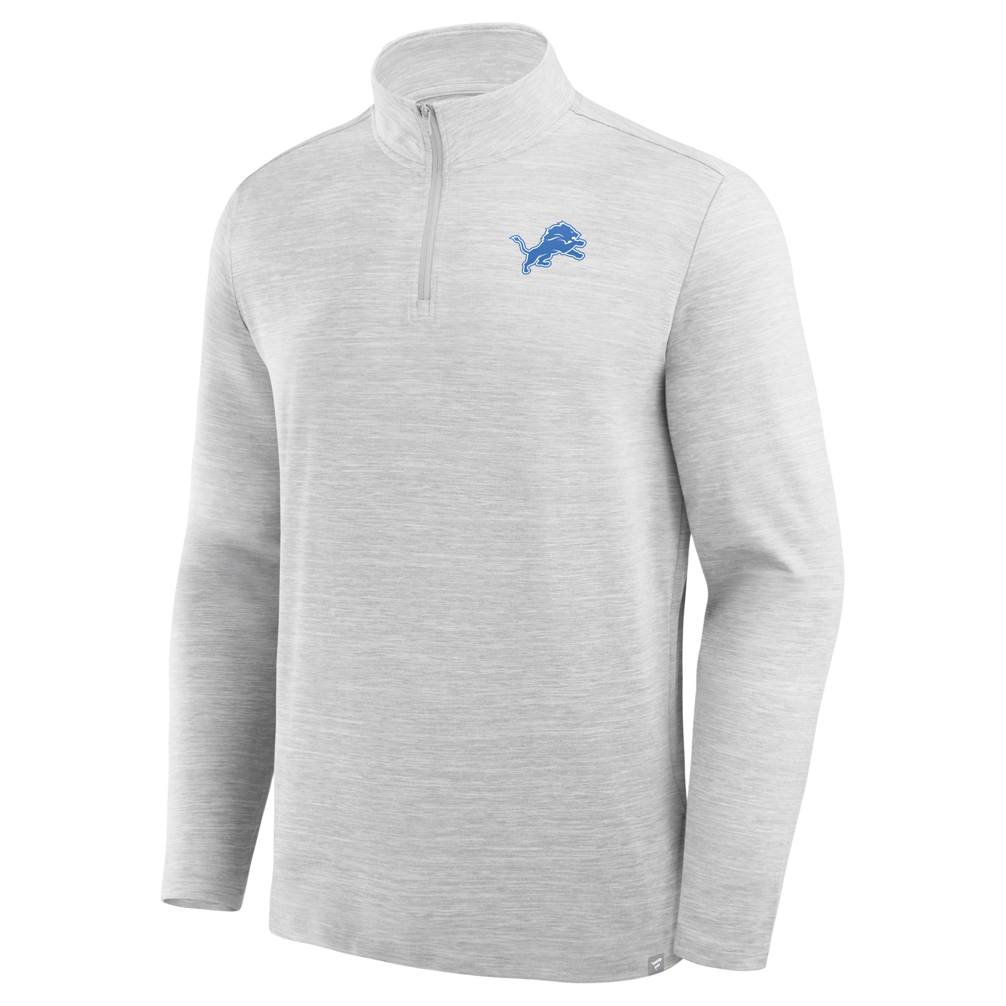 Men's Fanatics Heather Gray Detroit Lions Clutch Quarter-Zip Pullover