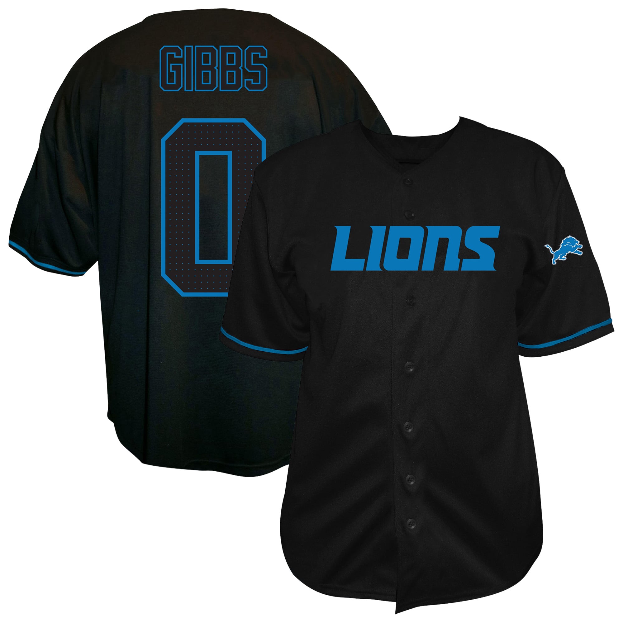 Maillot de baseball à boutons pour homme Fanatics Jahmyr Gibbs Detroit Lions, grandes tailles