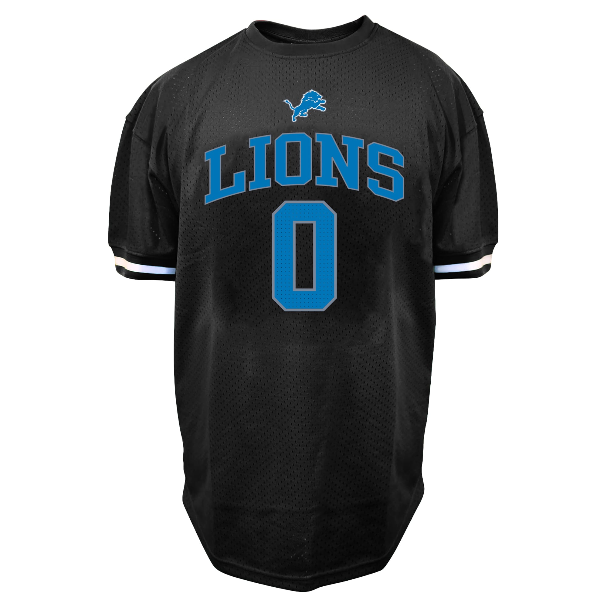 T-shirt Fanatics Jahmyr Gibbs noir Detroit Lions pour homme, grandes tailles, en maille, avec nom et numéro.