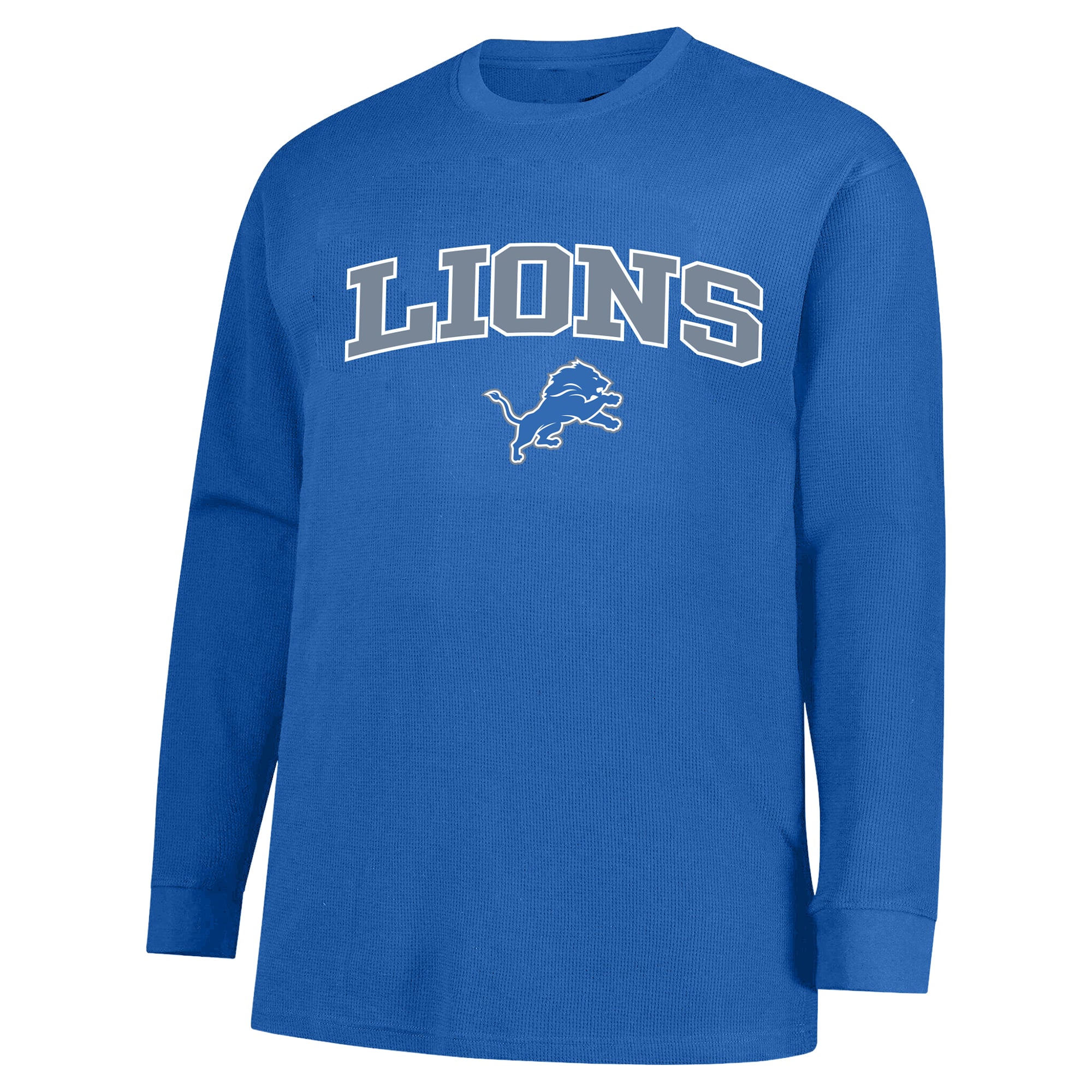 Men's Fanatics Jahmyr Gibbs Blue Detroit Lions Big & Tall Thermal Waffle Long Sleeve T-Shirt