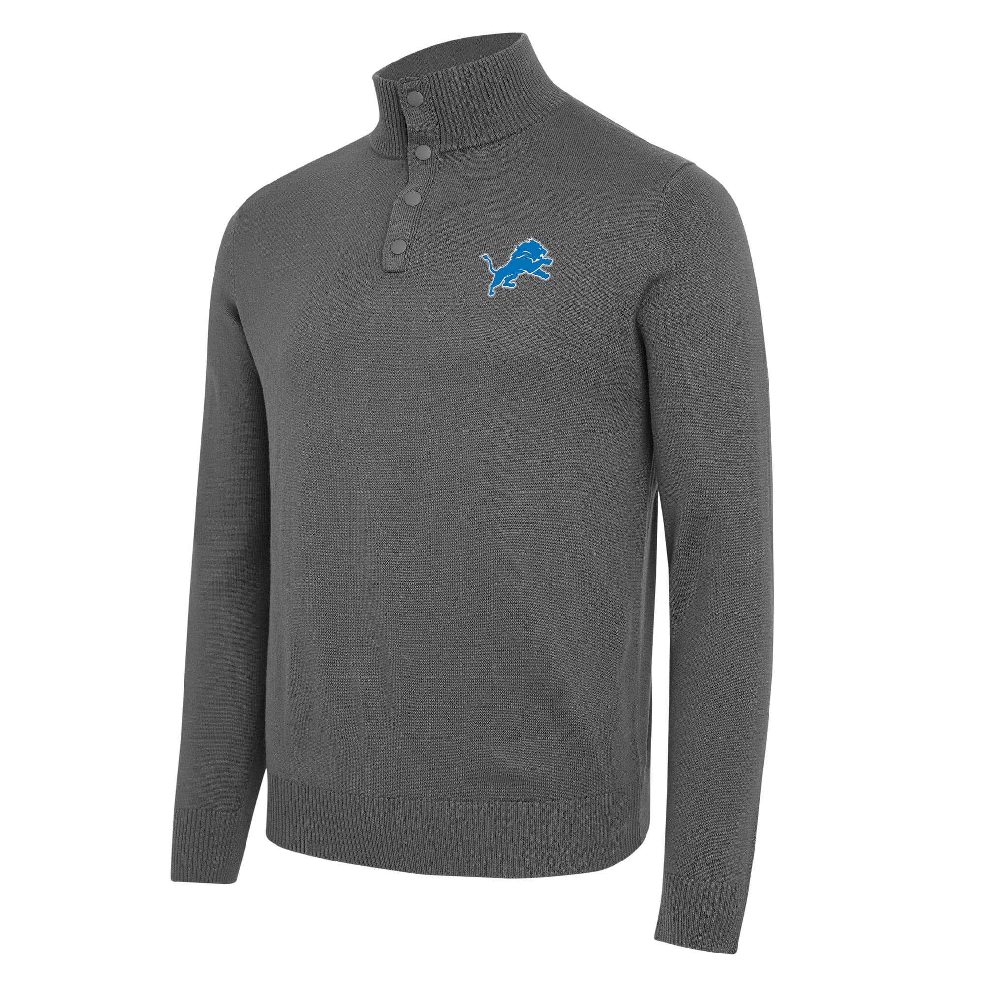 Pull à boutons-pression quart de pouce J. Palmer gris anthracite Detroit Lions pour homme