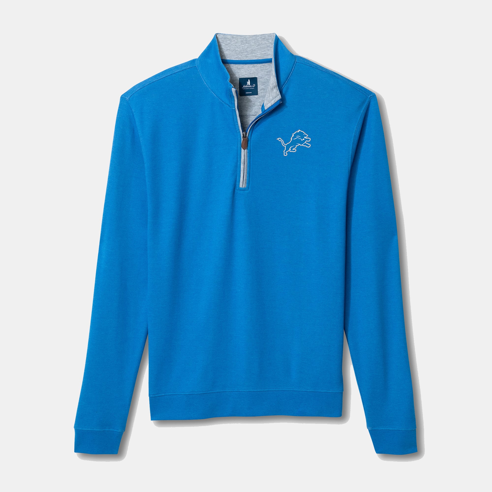Men's johnnie-O Blue Detroit Lions Sully Tri-Blend Quarter-Zip Pullover