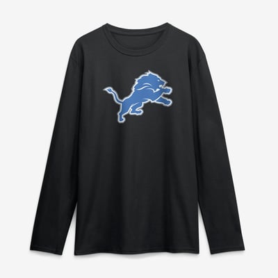 Detroit Lions Logo Athletic Primary Logo Long Sleeve T-Shirt - Black