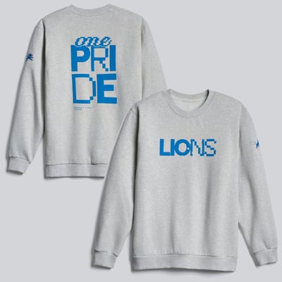 Sweat-shirt à col rond Steady State Crew de lululemon Detroit Lions - Gris chiné ultra clair
