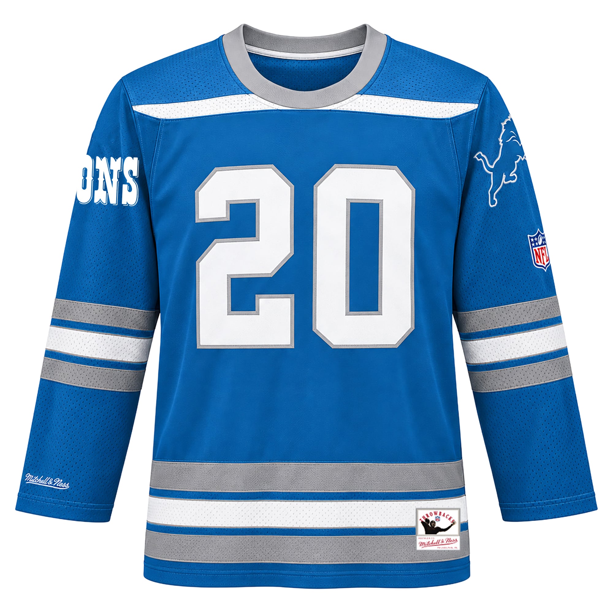 Maillot de hockey Mitchell & Ness Barry Sanders bleu des Lions Détroit pour homme