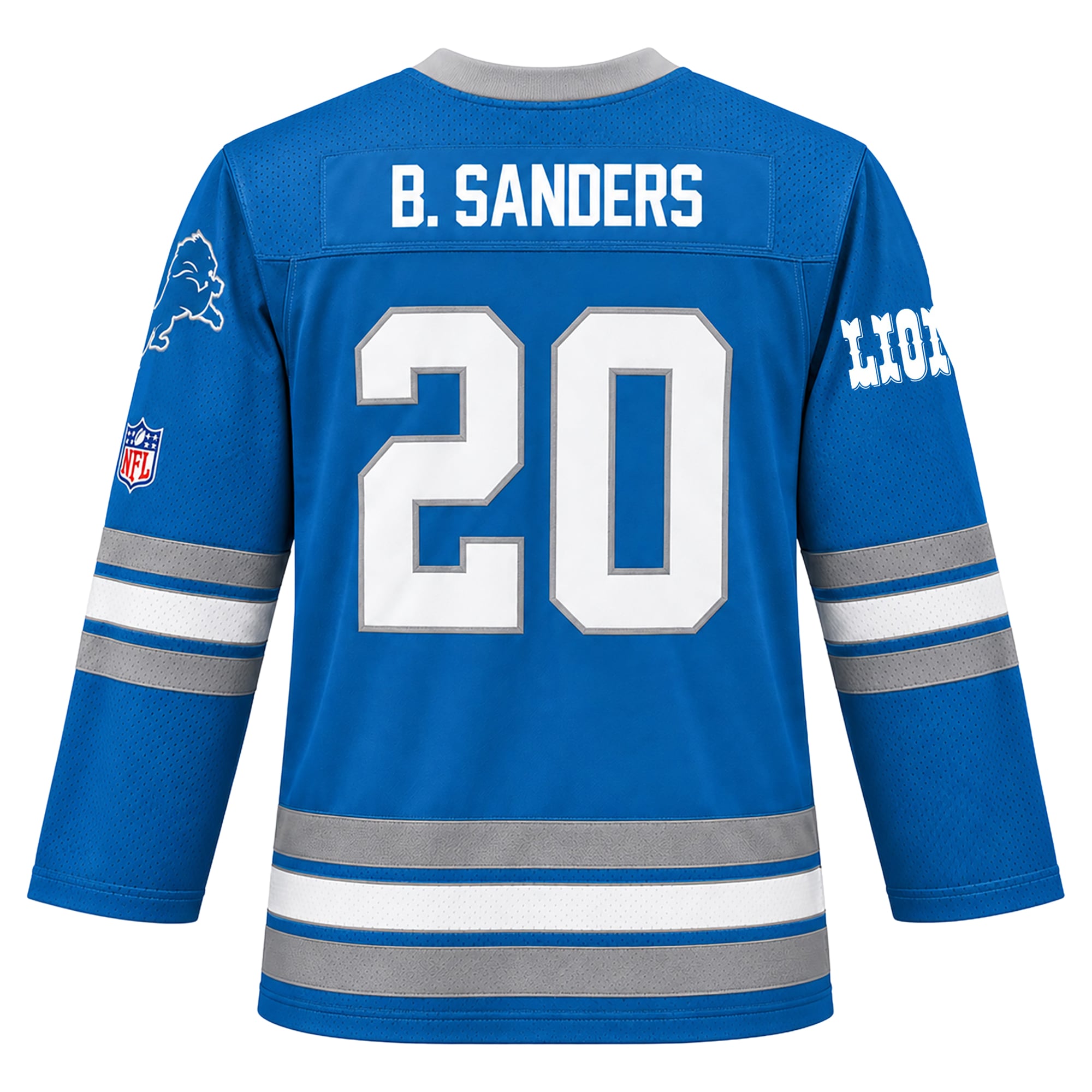 Maillot de hockey Mitchell & Ness Barry Sanders bleu des Lions Détroit pour homme