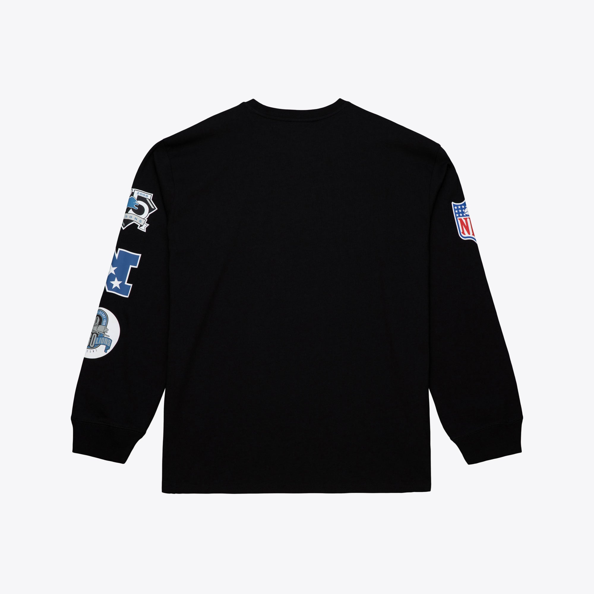 T-shirt à manches longues Mitchell & Ness noir Detroit Lions pour homme, grandes tailles, camp d'entraînement