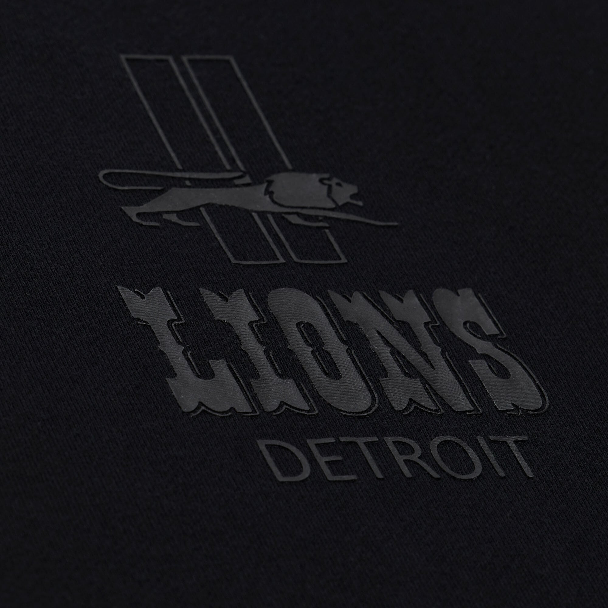 Men's Mitchell & Ness Black Detroit Lions Core Essentials Micro Logo Fleece Sweatshirt