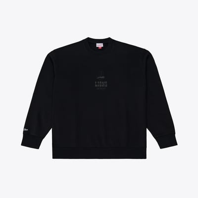 Detroit Lions Mitchell & Ness Core Essentials Micro Logo Fleece Sweatshirt - Black
