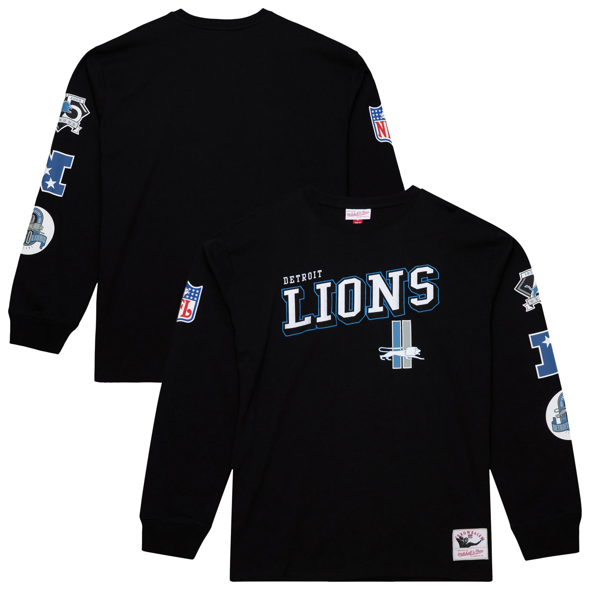 T-shirt à manches longues Mitchell & Ness noir pour homme