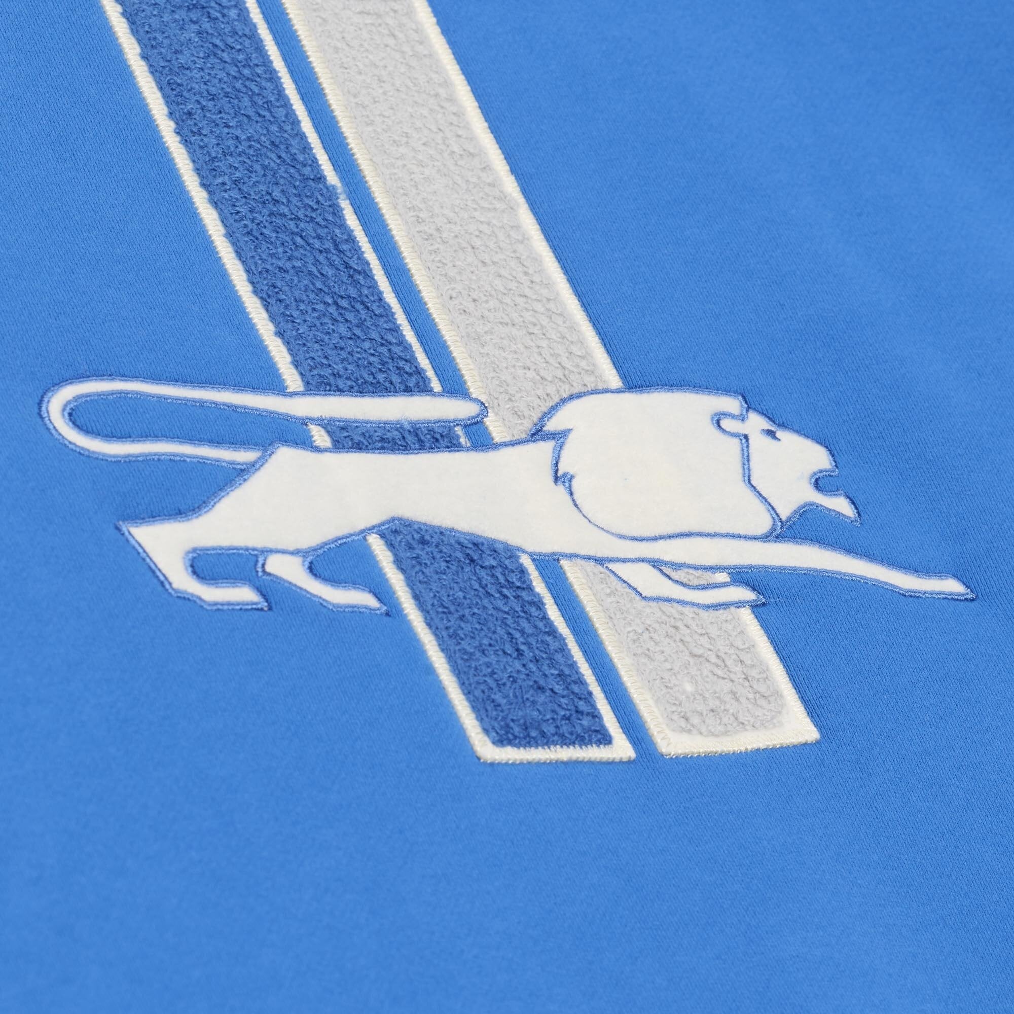 Sweat à capuche en polaire épaisse Mitchell & Ness bleu Detroit Lions pour homme