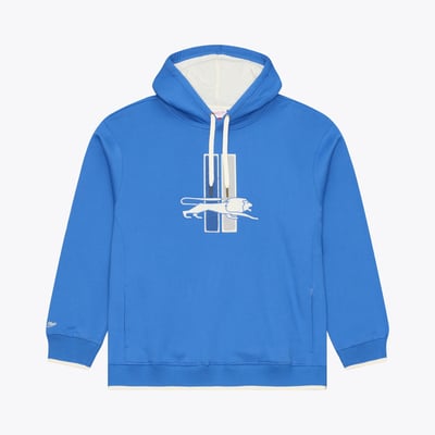 Detroit Lions Mitchell & Ness Premium Essentials Heavyweight Fleece Hoodie - Blue