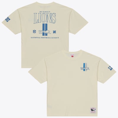  Detroit Lions Mitchell & Ness Oversized Heritage Hues T-Shirt - Cream