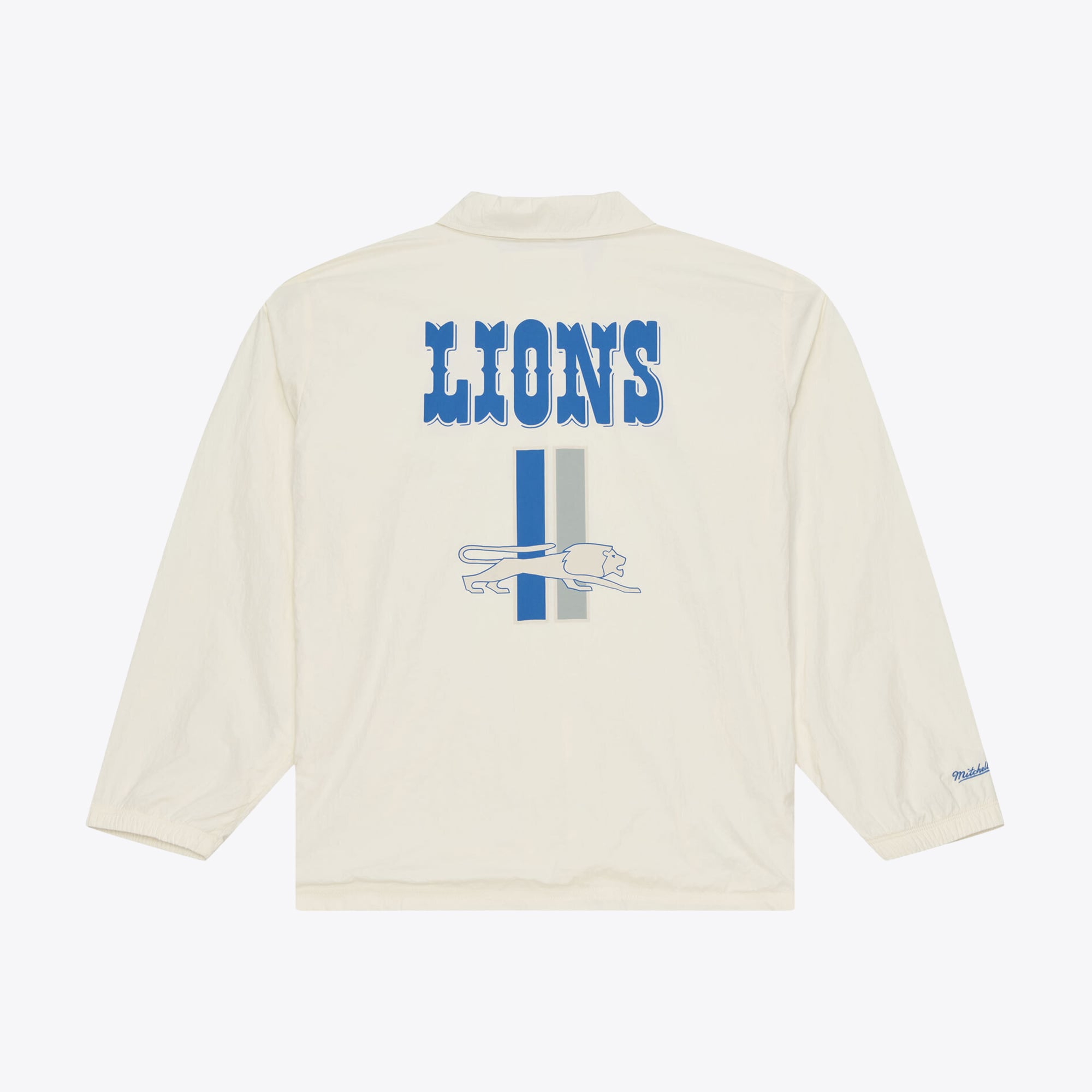 Veste d'entraîneur Mitchell & Ness crème Detroit Lions Retro Roots pour homme