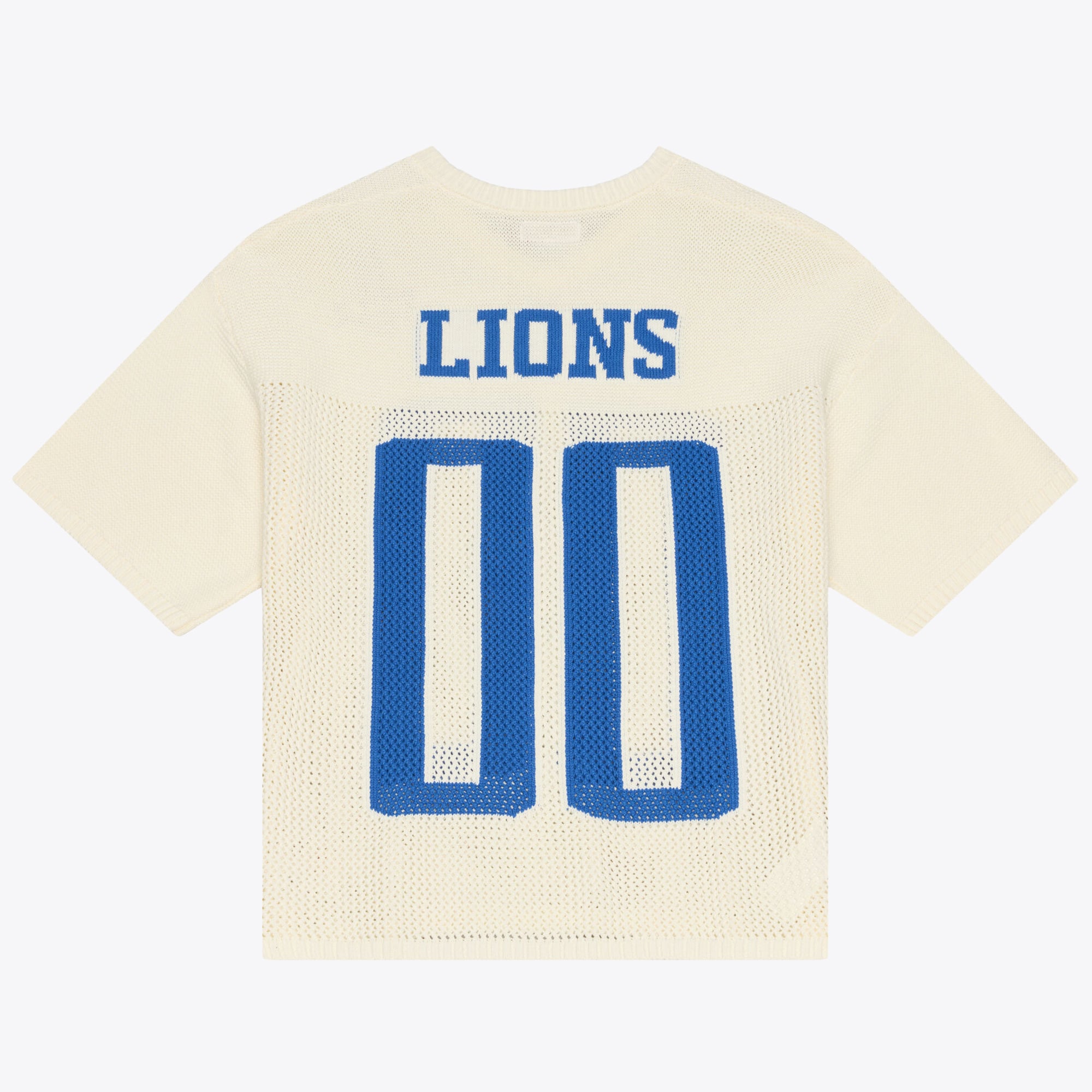 Men's Mitchell & Ness Cream Detroit Lions Retro Roots Short Sleeve Sweater Jersey