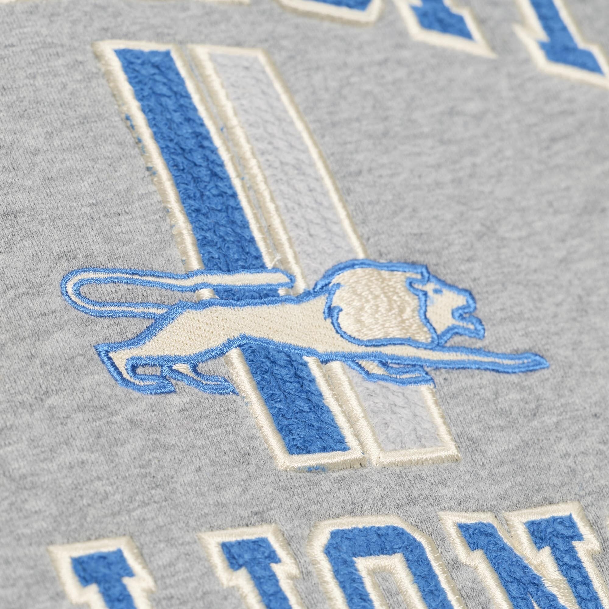Men's Mitchell & Ness  Heather Gray Detroit Lions Premium Essentials Crew Sweatshirt