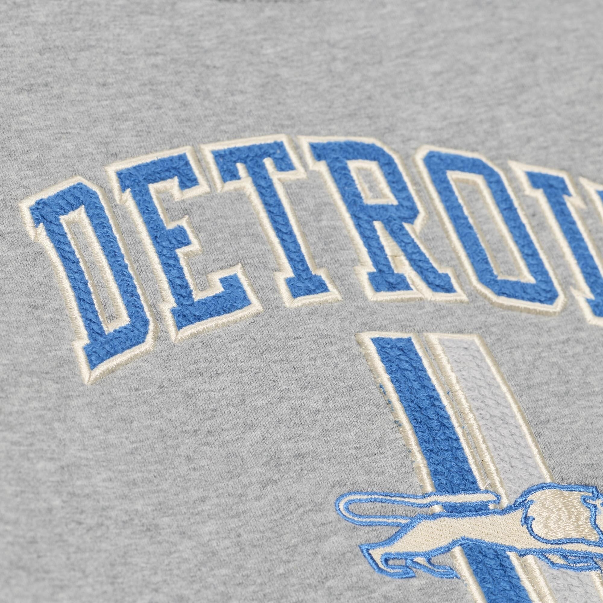 Men's Mitchell & Ness  Heather Gray Detroit Lions Premium Essentials Crew Sweatshirt