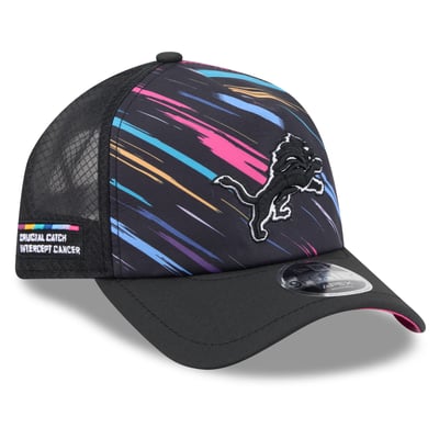 Detroit Lions New Era 2026 NFL Crucial Catch 9FORTY Apex Adjustable Hat - Black