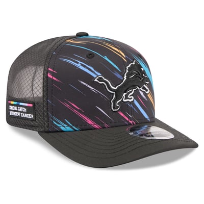 Detroit Lions New Era 2026 NFL Crucial Catch 9SEVENTY Adjustable Trucker Hat - Black