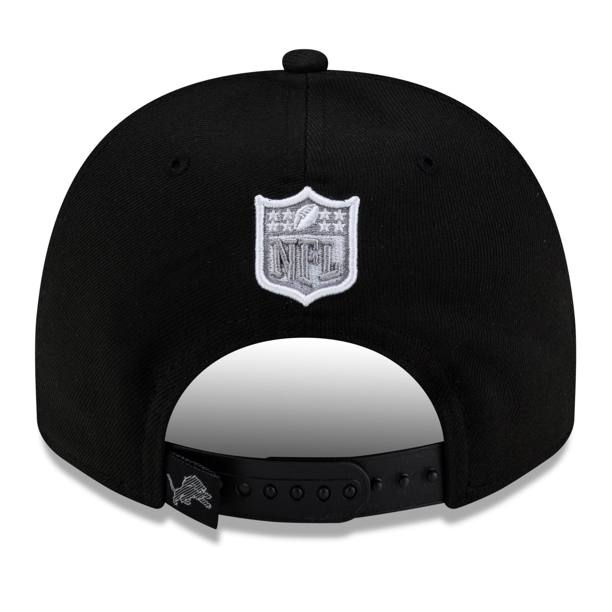 Casquette snapback New Era noire Detroit Lions 2026 Rivalries Collection Fan Pack A-Frame 9FIFTY pour homme