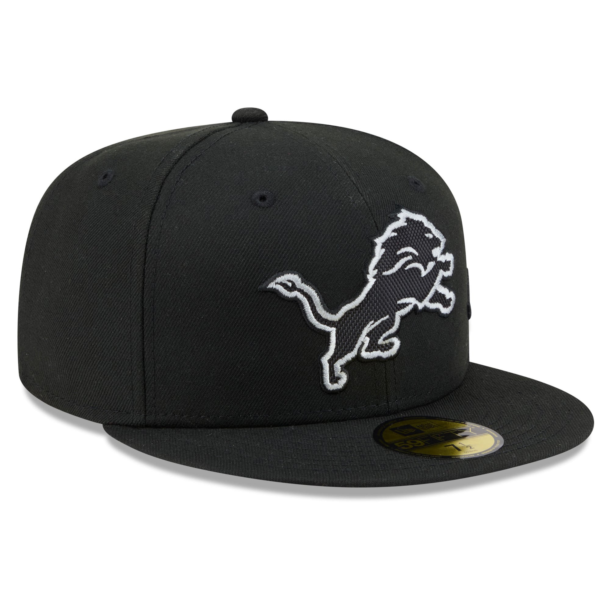 Men's New Era Black Detroit Lions 2026 Rivalries Collection Fan Pack Side Script 59FIFTY Fitted Hat
