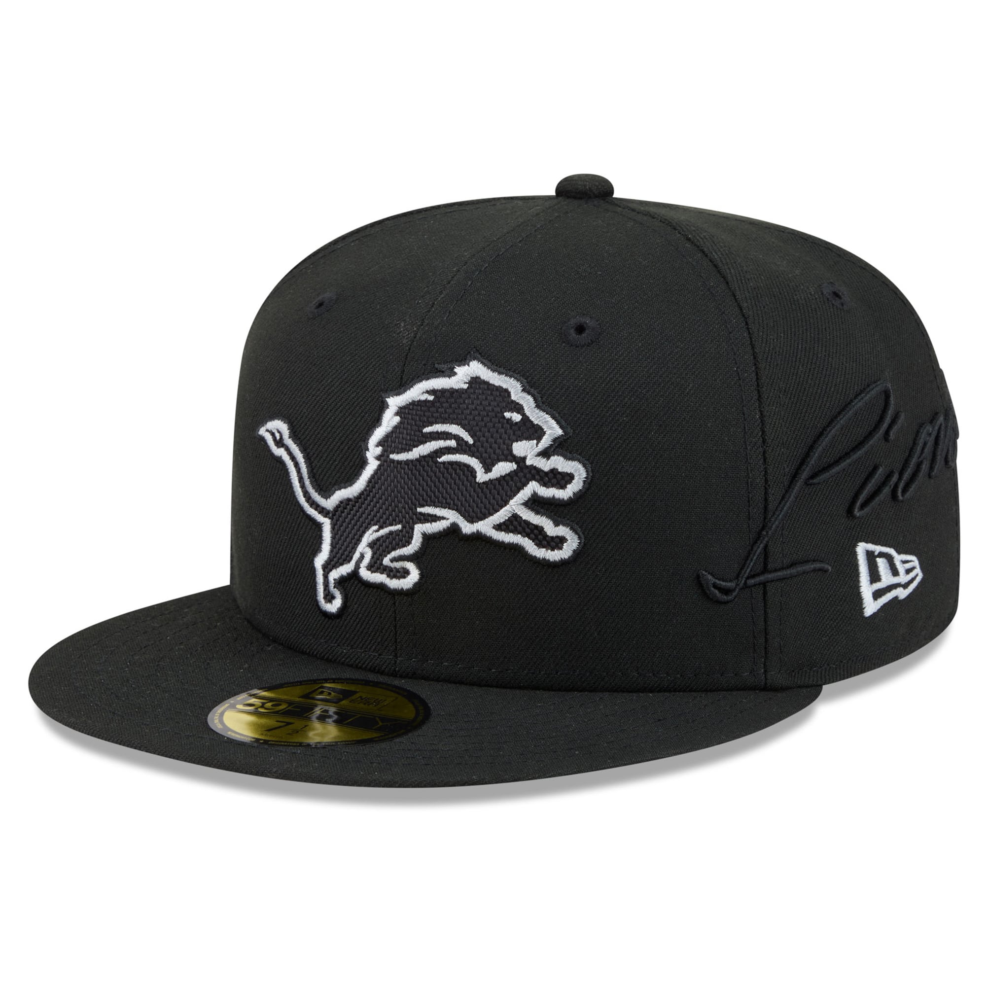 Men's New Era Black Detroit Lions 2026 Rivalries Collection Fan Pack Side Script 59FIFTY Fitted Hat