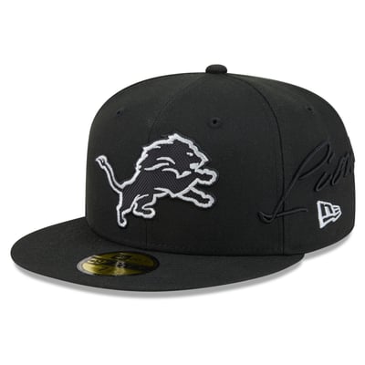 Detroit Lions New Era 2026 Rivalries Collection Fan Pack Side Script 59FIFTY Fitted Hat - Black