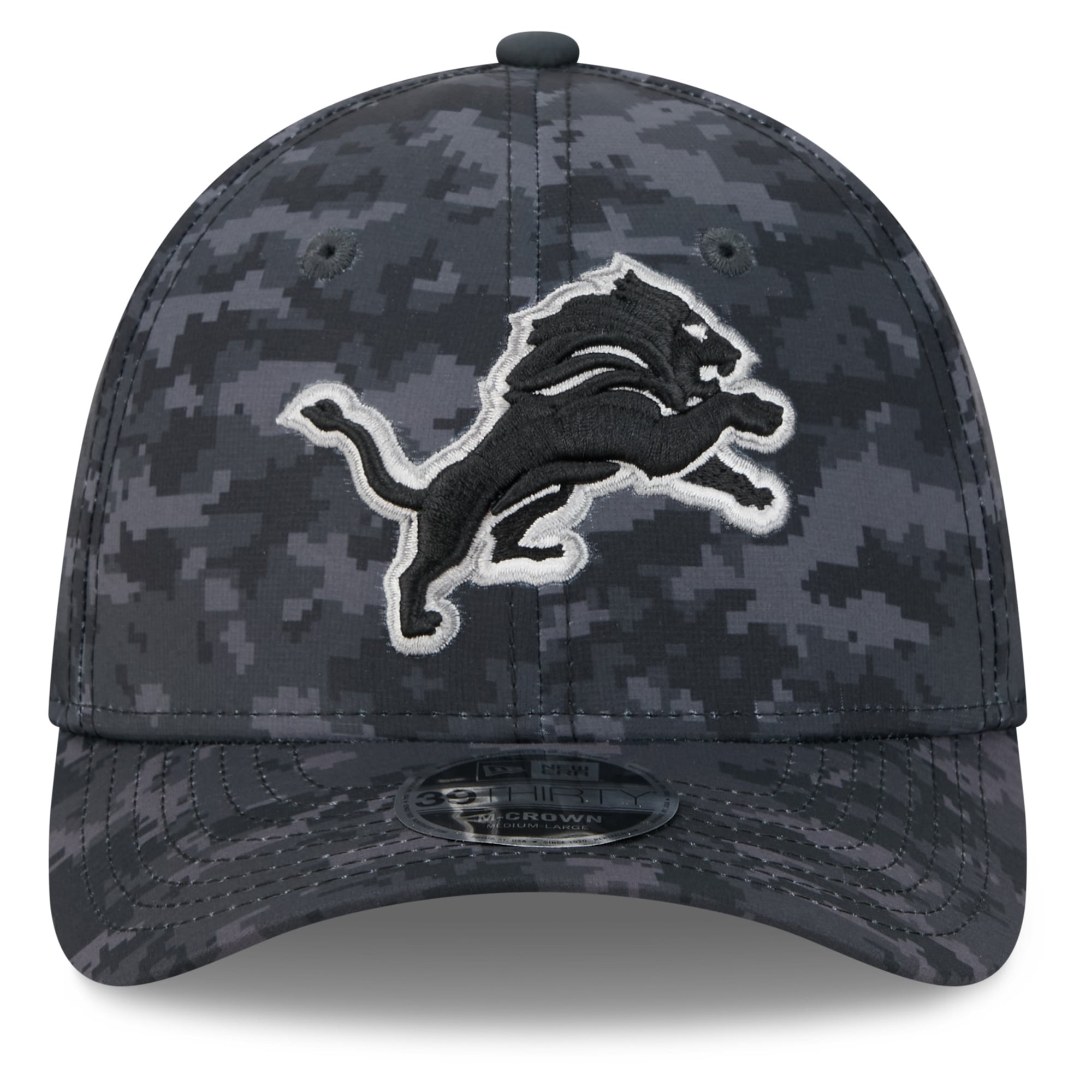 Casquette extensible New Era Detroit Lions 2026 Salute To Service 39THIRTY M-Crown noire pour homme
