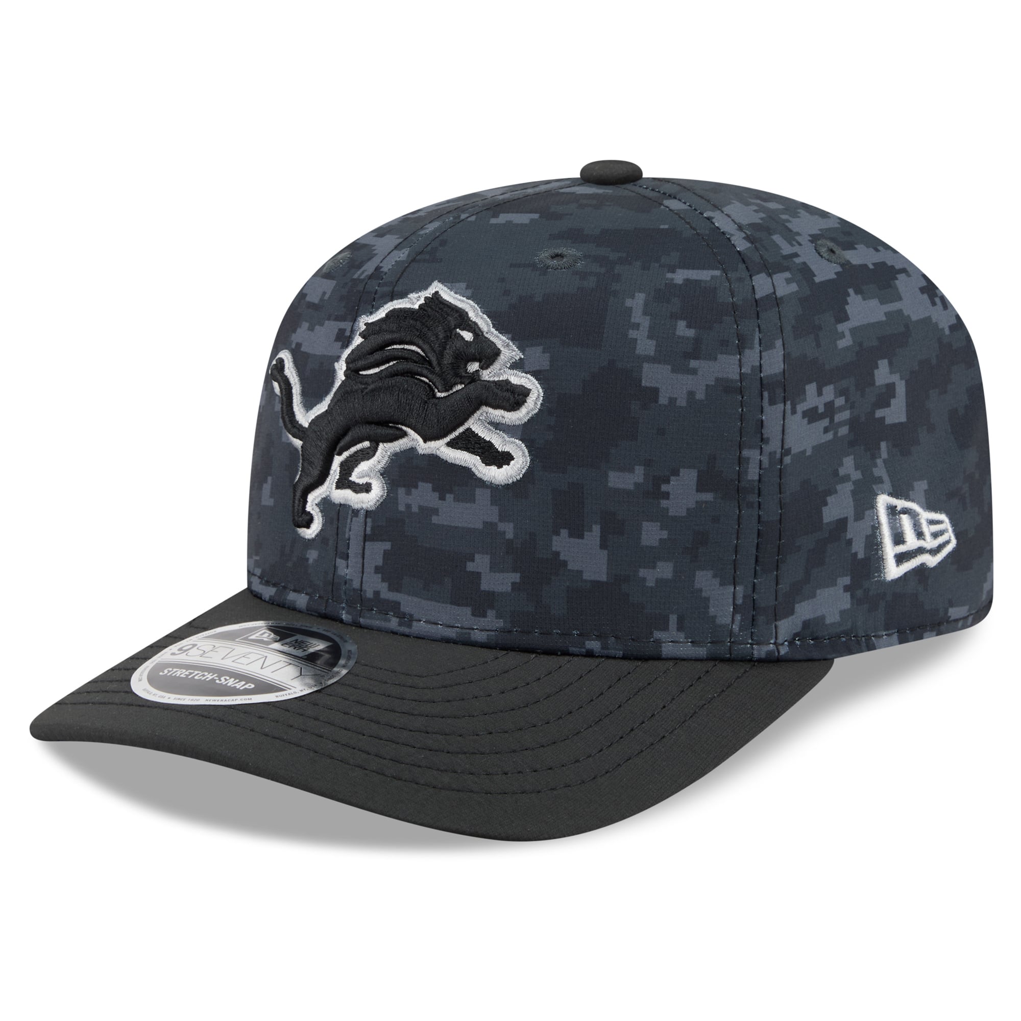 Casquette ajustable New Era Detroit Lions 2026 Salute To Service 9SEVENTY noire pour homme