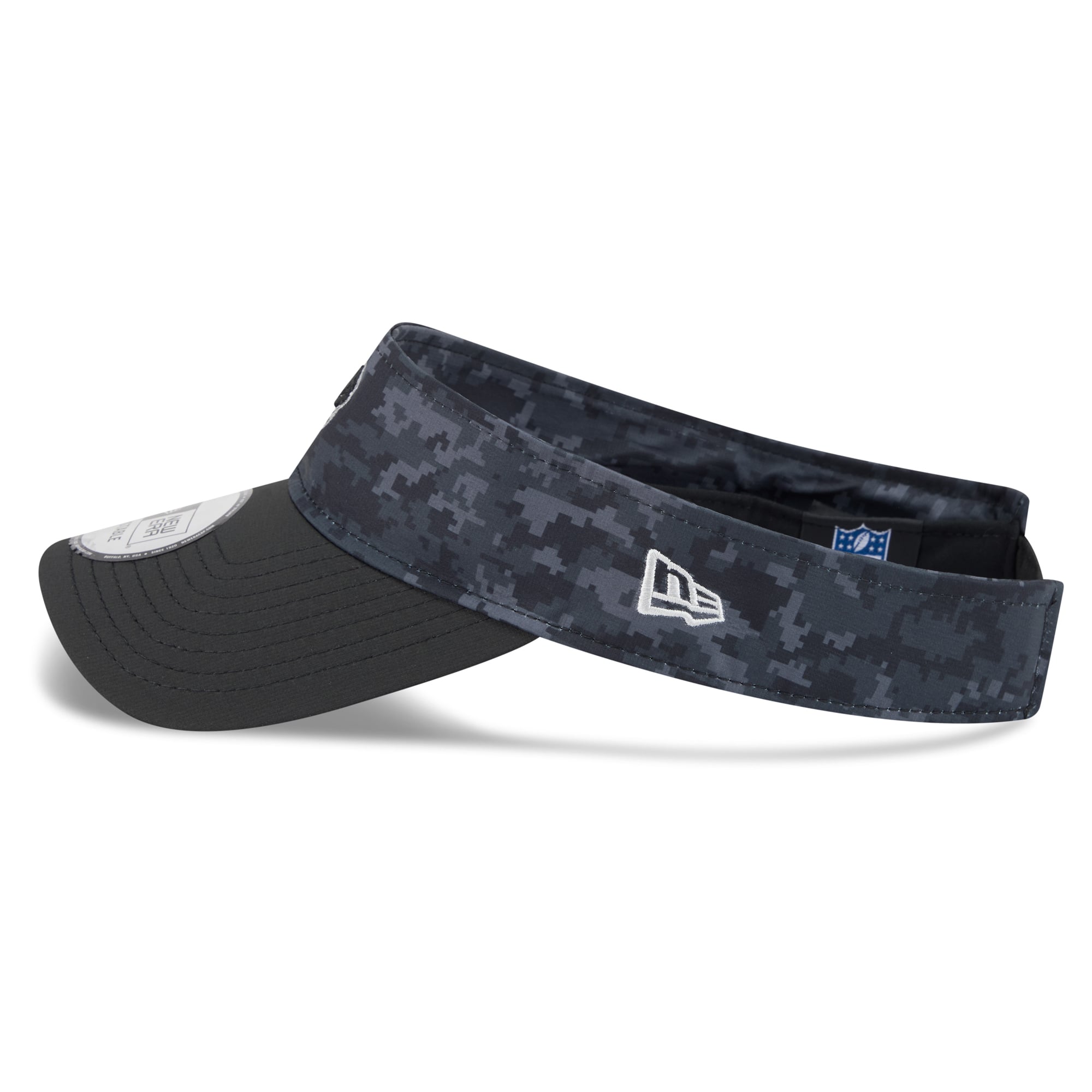 Casquette New Era noire pour homme, modèle Detroit Lions 2026 Salute To Service, visière ajustable