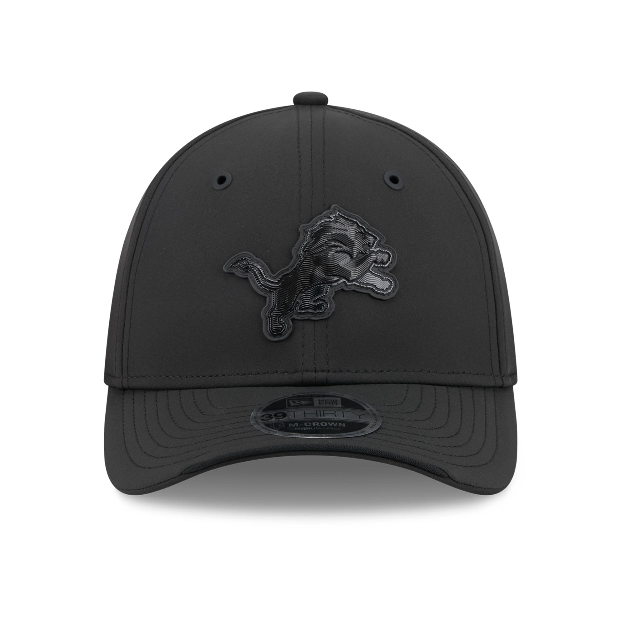 Casquette extensible New Era Detroit Lions 2026 Sideline 39THIRTY M-Crown noire pour homme