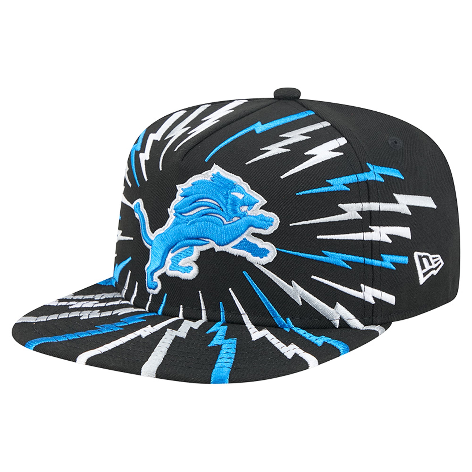 Casquette snapback New Era 9FIFTY Bolt A-Frame noire Detroit Lions pour homme