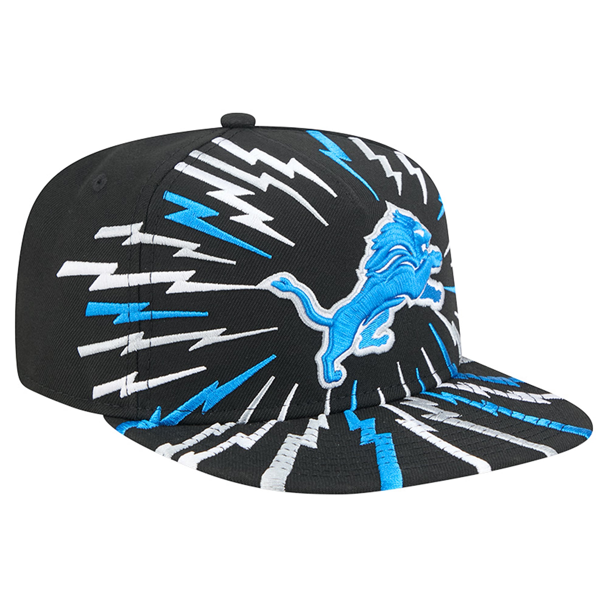 Casquette snapback New Era 9FIFTY Bolt A-Frame noire Detroit Lions pour homme