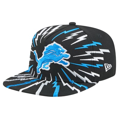 Detroit Lions New Era Bolt A-Frame 9FIFTY Snapback Hat - Black