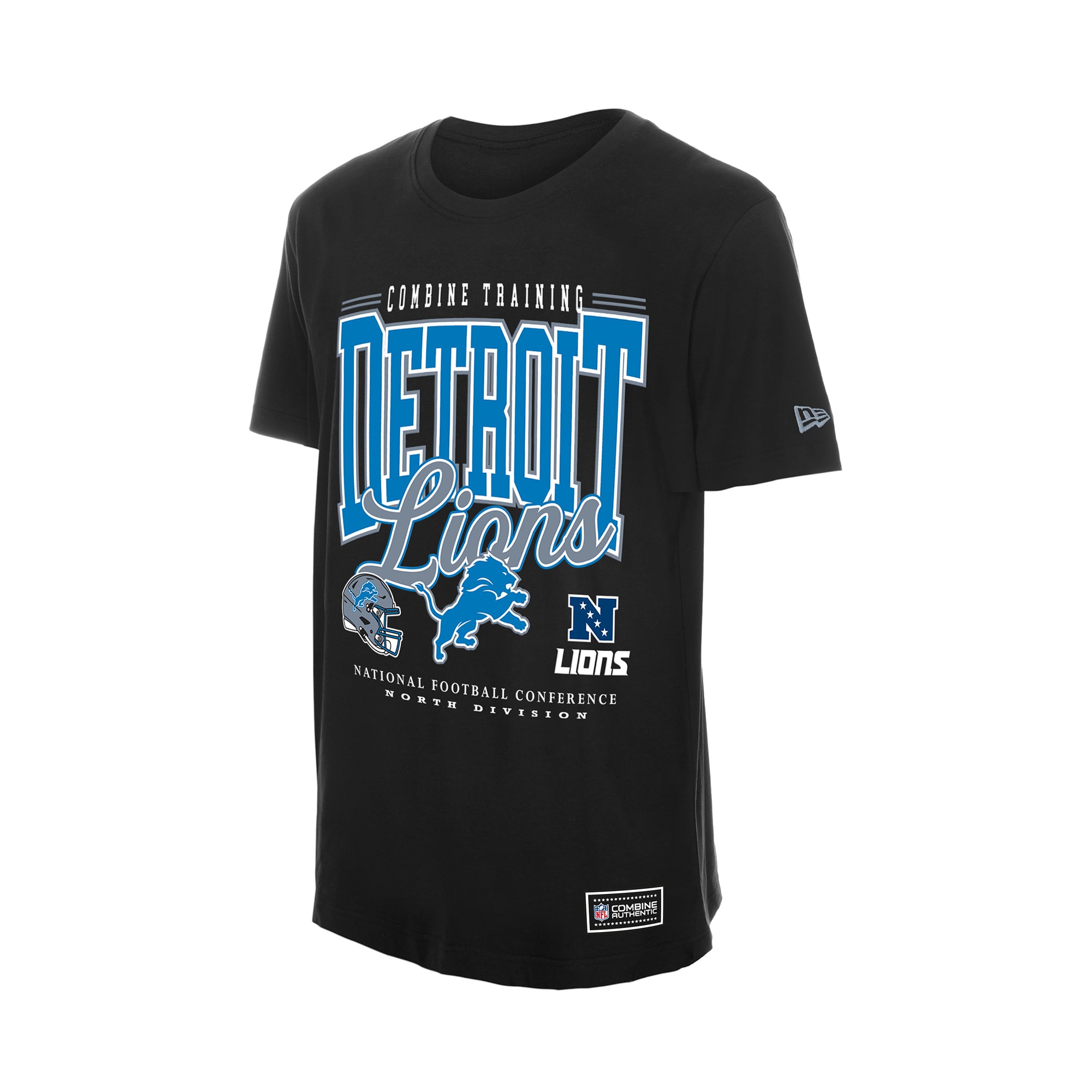 Men's New Era Black Detroit Lions Combine Authentic T-Shirt