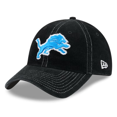 Detroit Lions New Era Corduroy Casual Classic Adjustable Hat - Black
