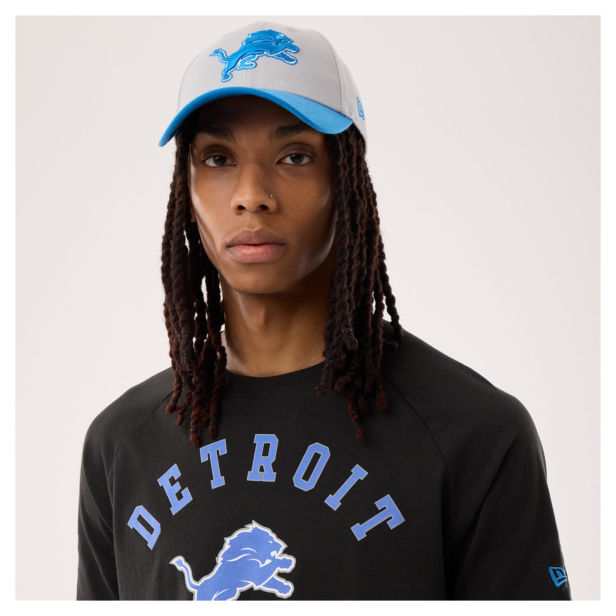 Men's New Era Black Detroit Lions Functional Fandom T-Shirt