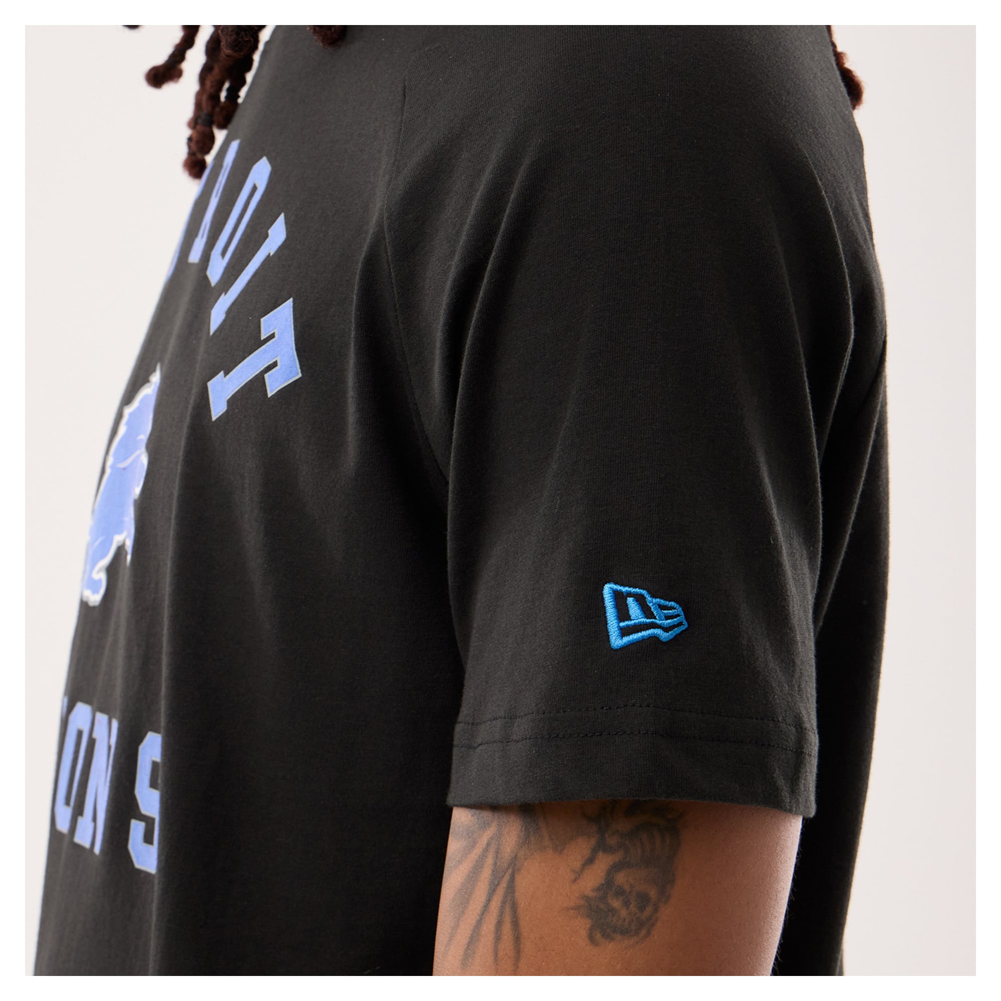 Men's New Era Black Detroit Lions Functional Fandom T-Shirt