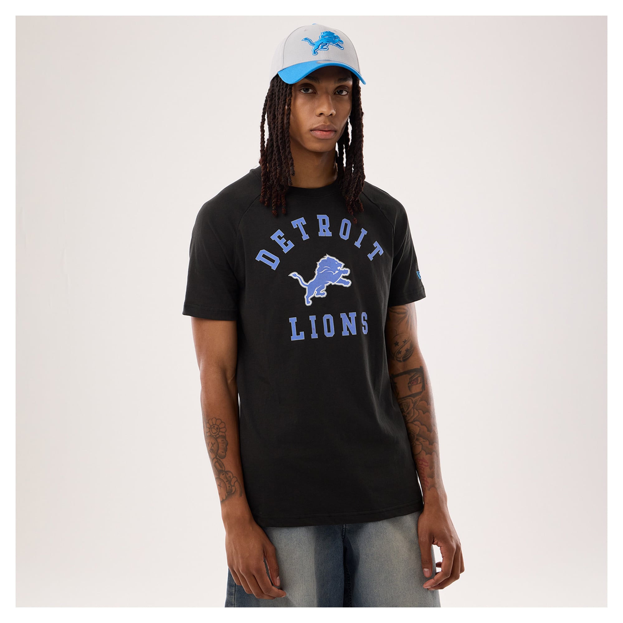 Men's New Era Black Detroit Lions Functional Fandom T-Shirt