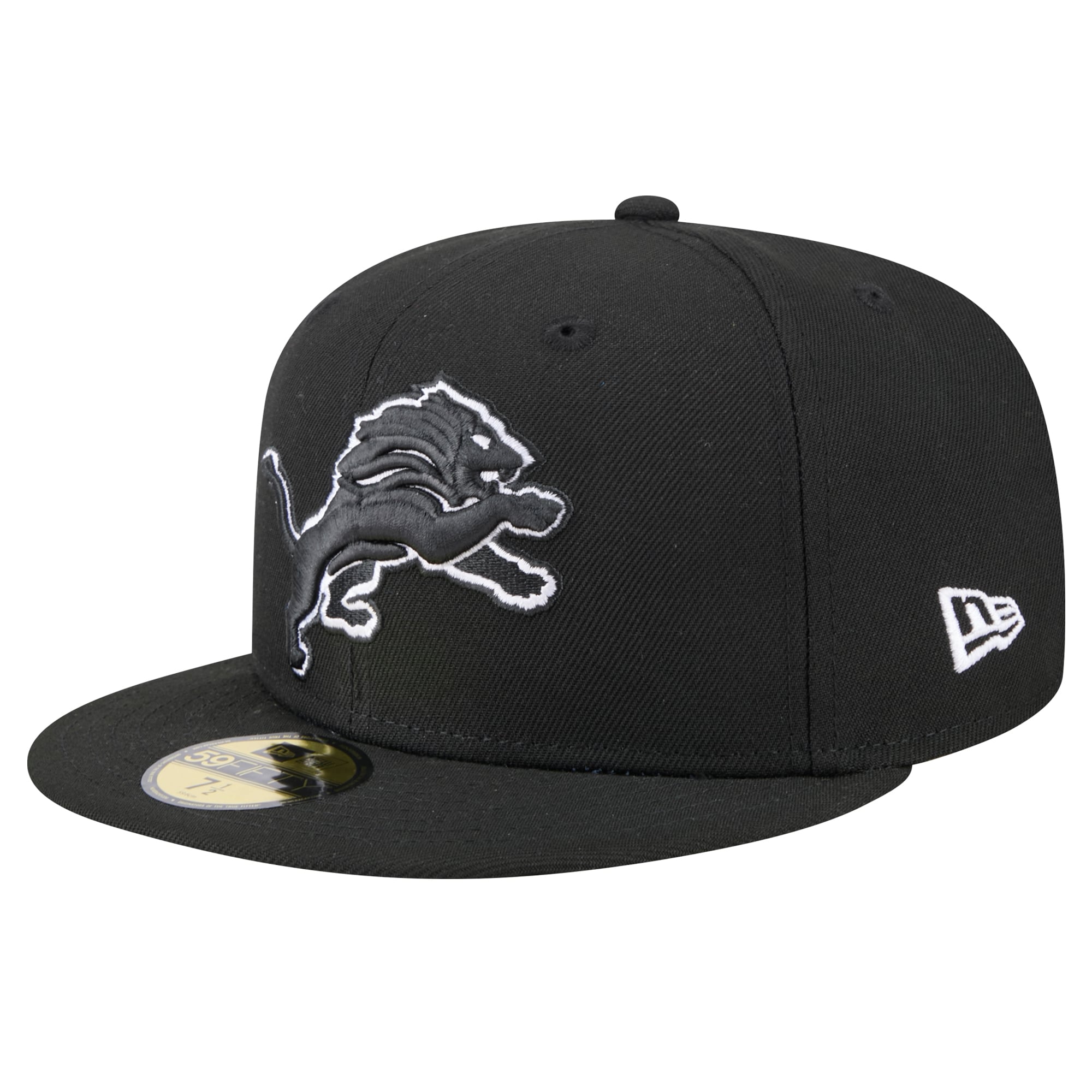 Casquette ajustée 59FIFTY Detroit Lions noire New Era pour homme