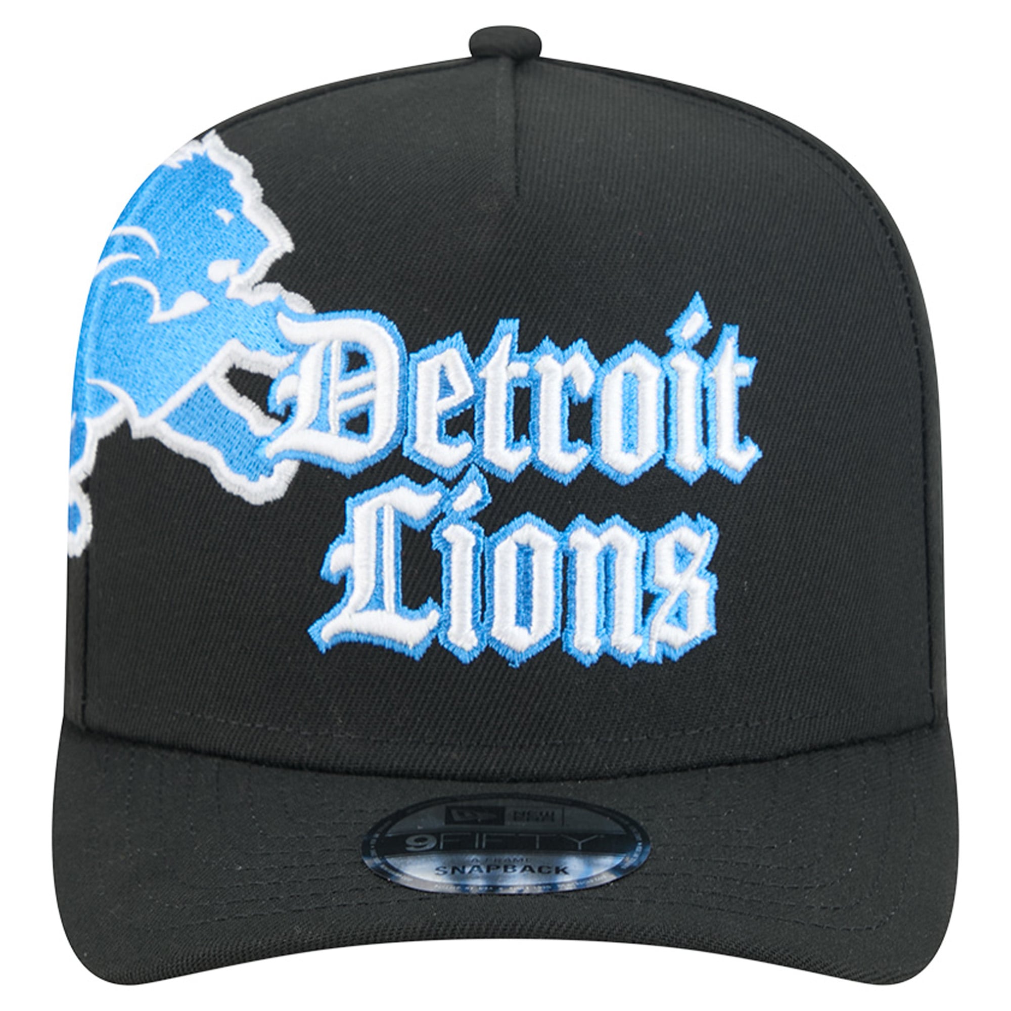 Men's New Era Black Detroit Lions Proud A-Frame 9FIFTY Snapback Hat