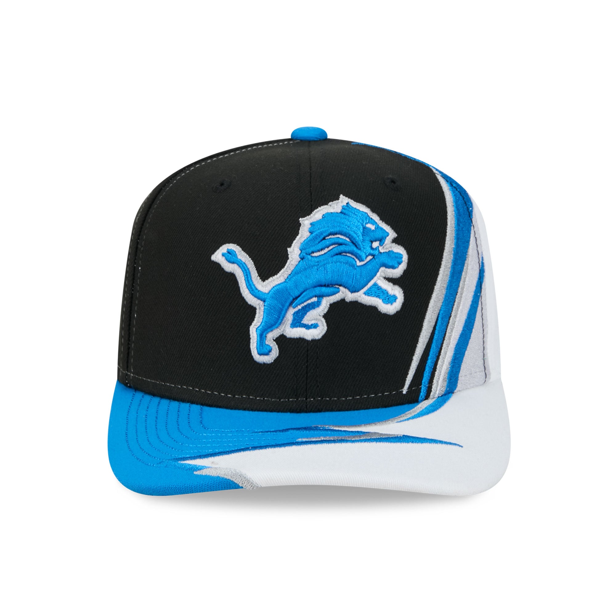 Casquette ajustable New Era Detroit Lions 9SEVENTY noire et blanche pour homme