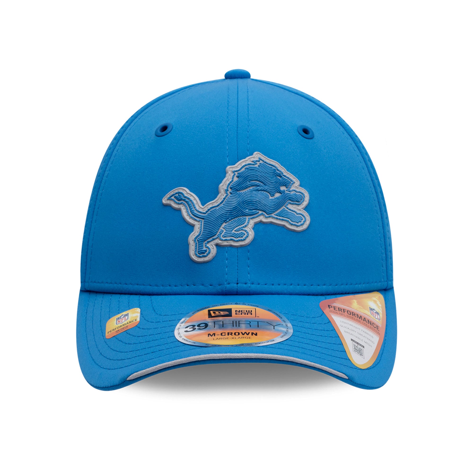 Casquette New Era bleue Detroit Lions 2026 Sideline 39THIRTY M-Crown Flex pour homme