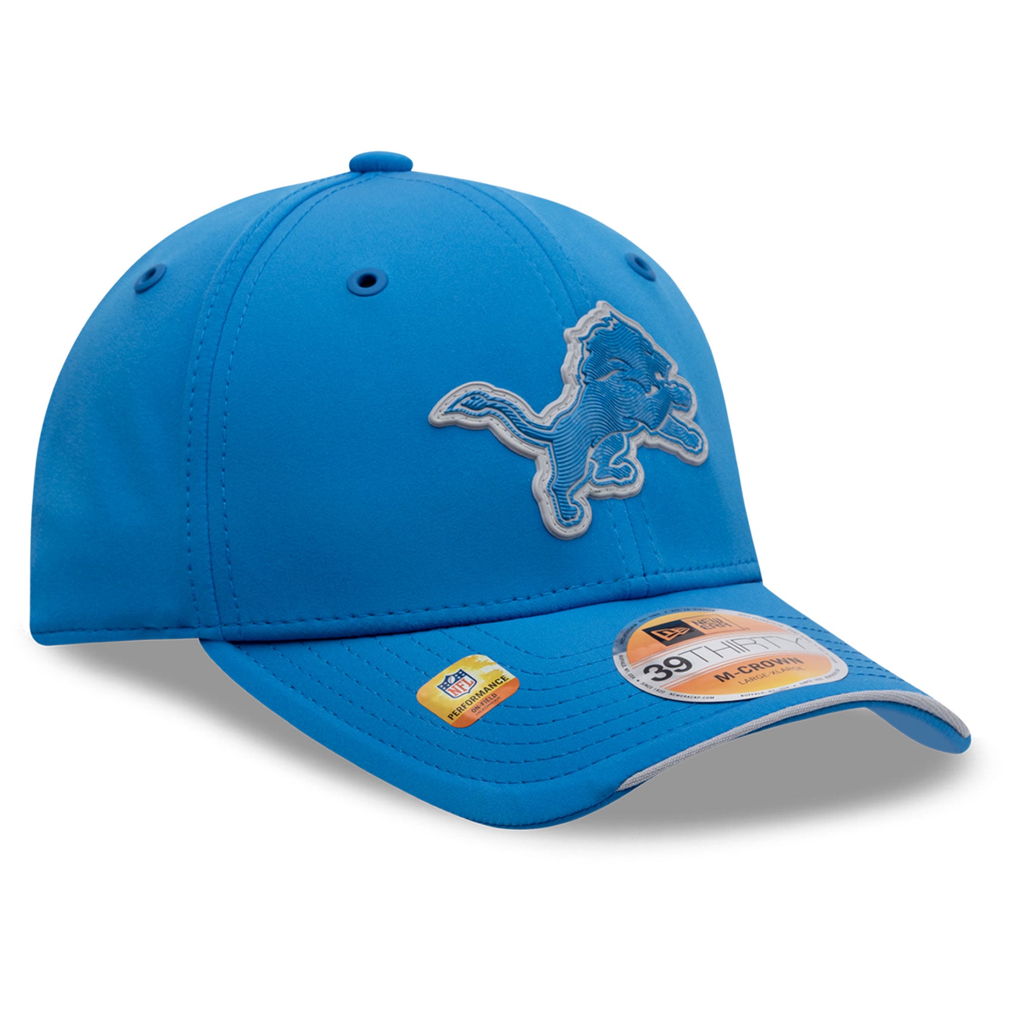 Casquette New Era bleue Detroit Lions 2026 Sideline 39THIRTY M-Crown Flex pour homme