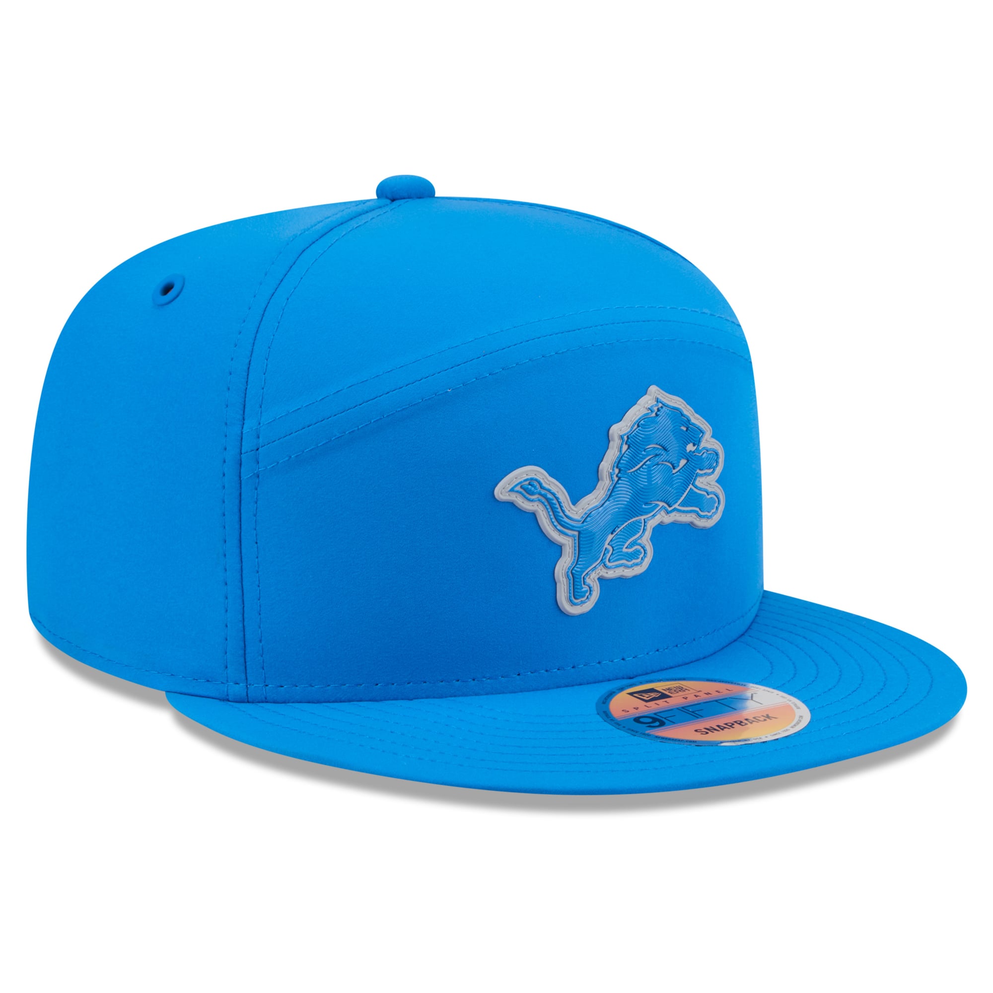 Men's New Era Blue Detroit Lions 2026 Sideline Split Panel 9FIFTY Snapback Hat