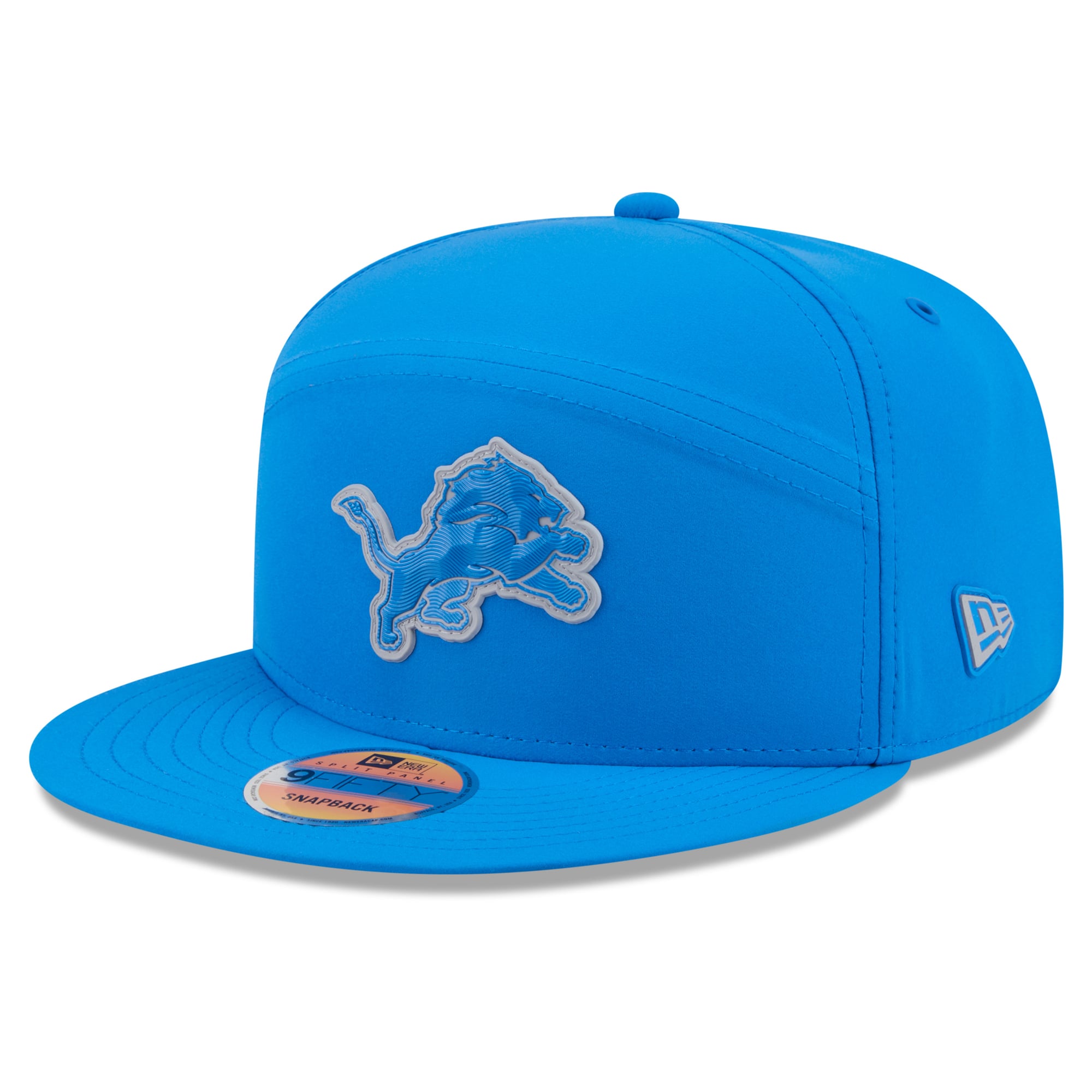 Men's New Era Blue Detroit Lions 2026 Sideline Split Panel 9FIFTY Snapback Hat